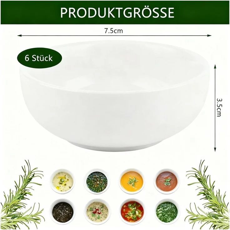 TUWENA Dipschale 6 Stück Kleine Dip Schälchen, Sushi Sojasauce Schälchen, Snackschalen – Bild 1