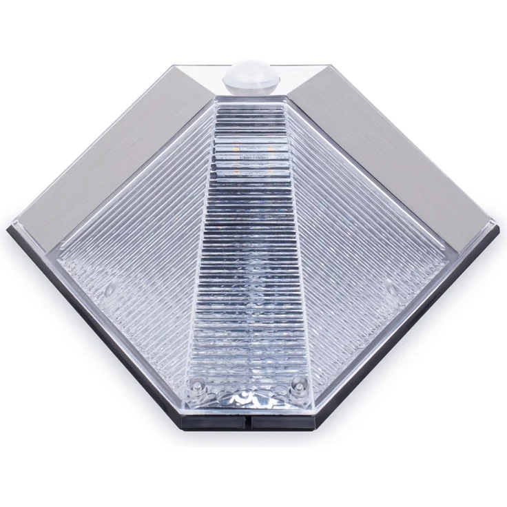 Dreieckige LED Solar Außenleuchte, Bewegungsmelder, Edelstahl, Downlight, IP43 – Bild 8
