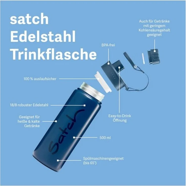Satch Trinkflasche Trinkflasche, auslaufsicher und kohlensäuregeeignet – Bild 1