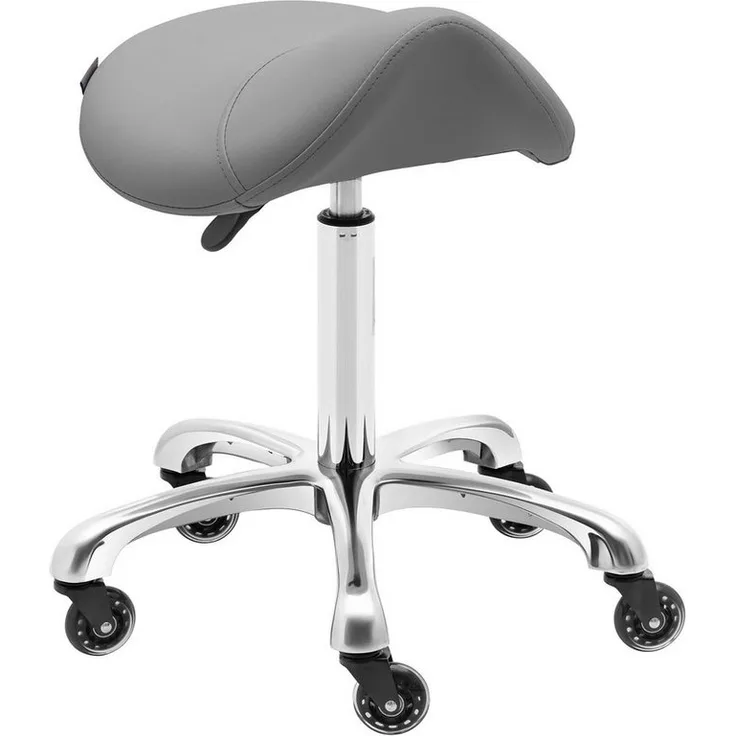 Physa Drehstuhl Sattelhocker YORK DARK GRAY ergonomischer Rollhocker höhenverstellbar, Dunkelgrau
