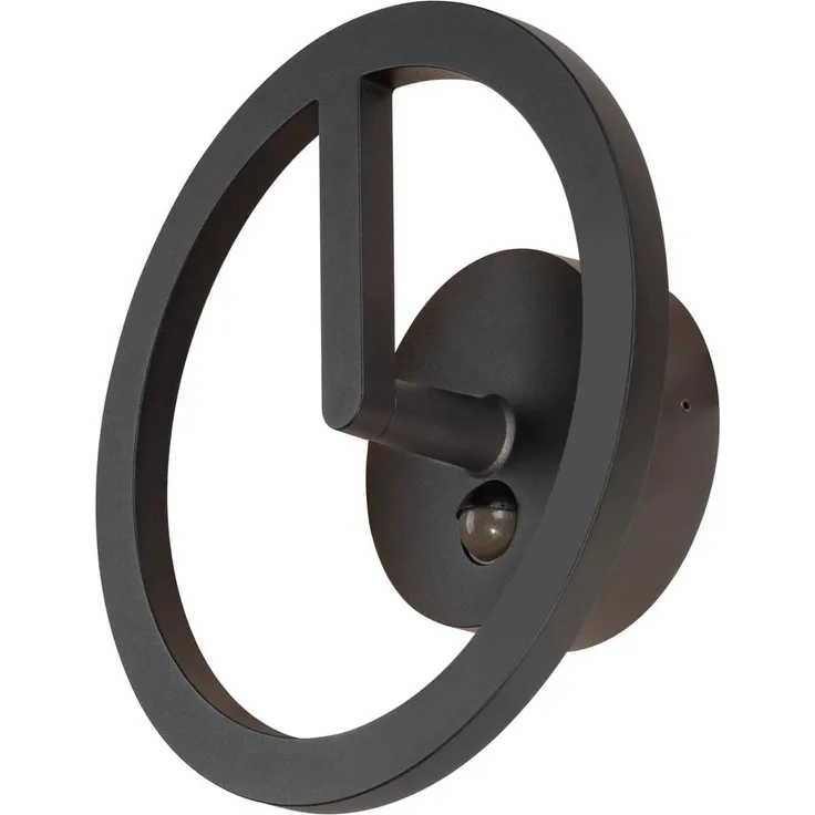 SLV Q-RING, Wandleuchte, Sensor, 3000K, IP54, schwarz - Wand- und Deckenleuchten