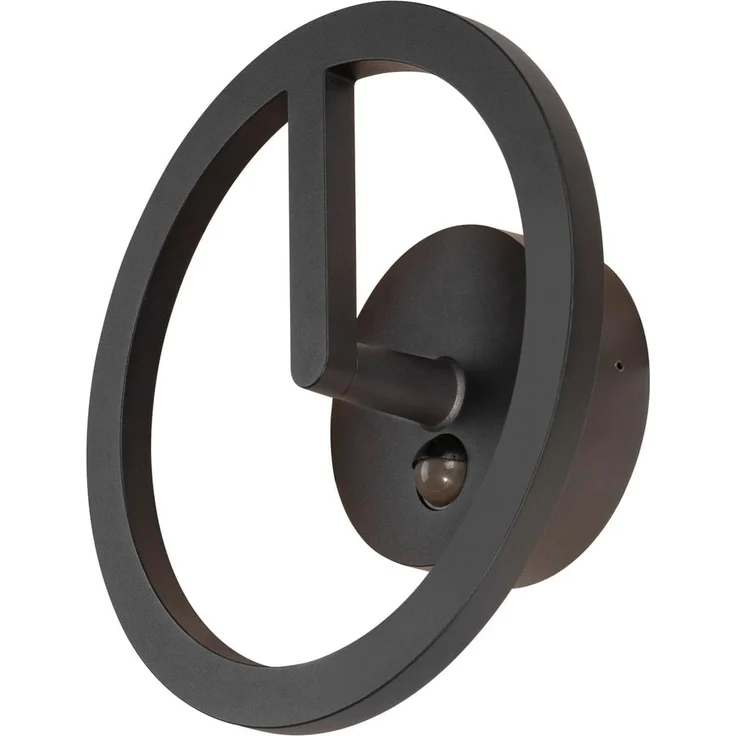 SLV Q-RING, Wandleuchte, Sensor, 3000K, IP54, schwarz - Wand- und Deckenleuchten