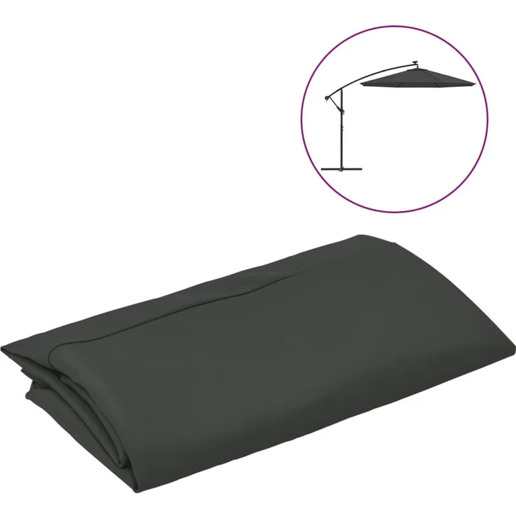 vidaXL Ersatzbezug für Ampelschirm Anthrazit 300 cm 313805 – Bild 1