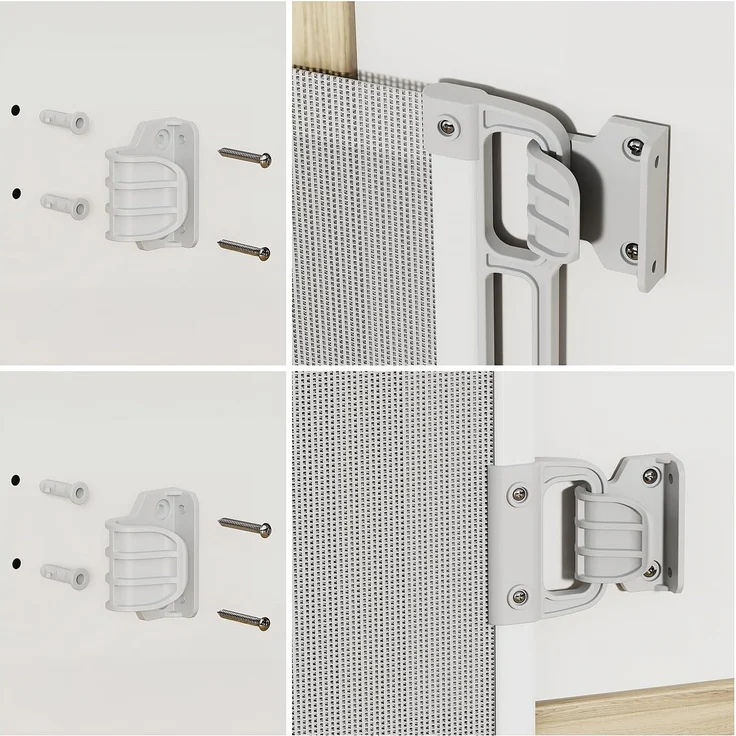 Carlo Milano Tür-Rollos: Ausziehbares Treppenschutzgitter, 13-180 cm, 85 cm hoch, grau (Türschutzgitter extra hoch, Treppenabsperrung, Kindersicherung) – Bild 5