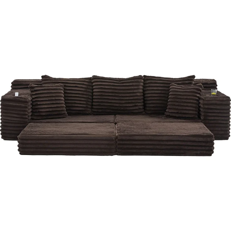 ZUBALIYA Schlafsofa 98x87 cm, mit Stauraum, mit Treppe, mit Leiter, mit Cordbezug, mit Schaumstoffpolsterung, Rot – Bild 18