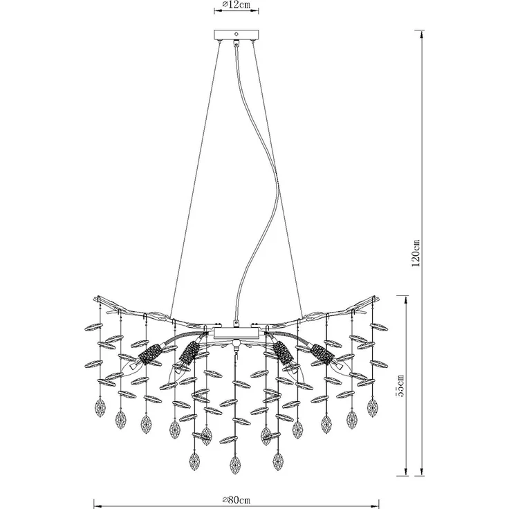 LED Kronleuchter Silber 10-flammig mit Glas Kristall 2-farbig Ø 80cm – Bild 7