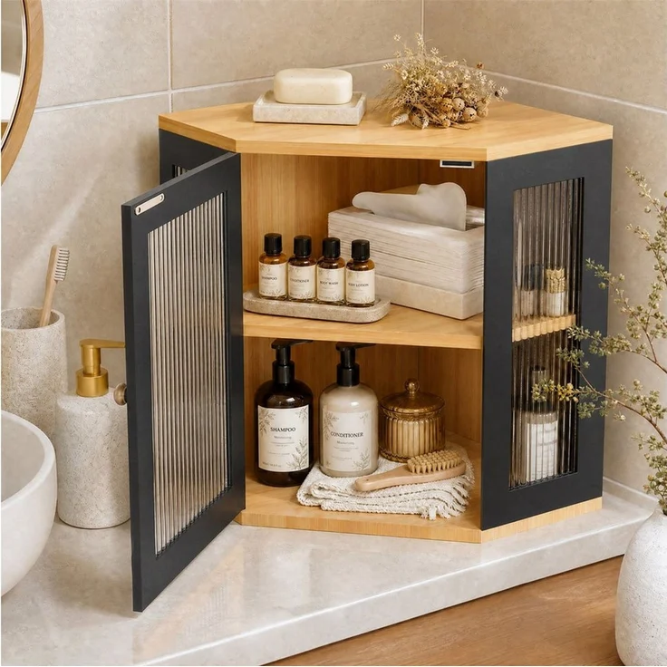 JEOBEST Brotkasten Bambus Brotkasten 2 Etagen mit Sichtfenst, Beste Aufbewahrung für Brot mit Magnetisch Acryltür Bread Bin – Bild 4