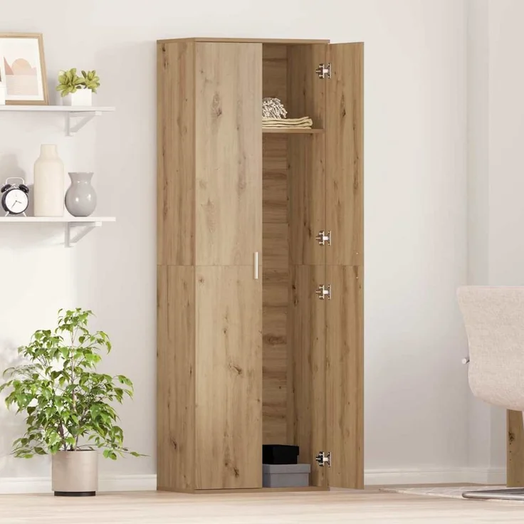 vidaXL Highboard, Holzwerkstoff Eiche handwerklich, 60 x 35 x 180 cm – Bild 4