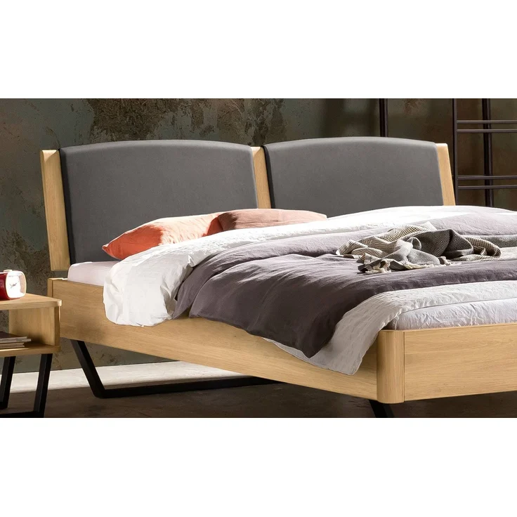 Hasena Bett Marola Eiche bright mit gepolstertem Kopfteil 180x200 cm, Fußhöhe 20 cm – Lounge – Bild 3