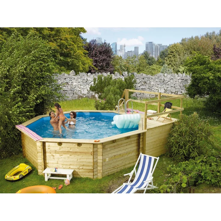 Karibu Pool Modell 2C Classic 470x550 cm, Holz kdi, mit Filter+Skimmer