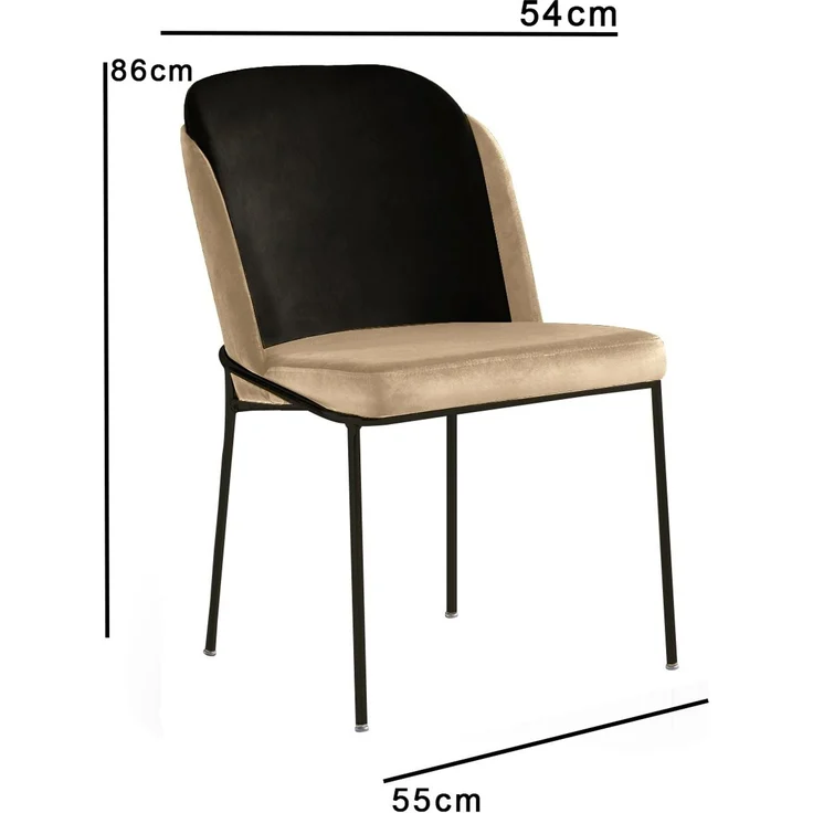 Skye Decor 'DR - 145 V4' Stuhlset (4-teilig), Beige / Schwarz, 54 x 86 x 55 cm – Bild 4