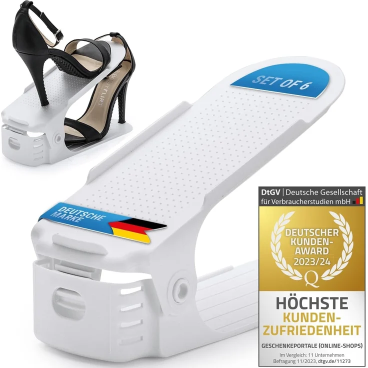 Goods+Gadgets Schuhstapler Schuhorganizer 50% mehr Platz, im Schuhregal Schuhordner - 3 Paar – Bild 1