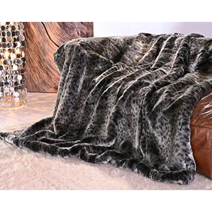 Wohndecke Premium Felldecke (Kunstfell) Wildkatze grau, Wohnen und Accessoires GmbH & Co. KG, PELZOPTIK – Bild 2