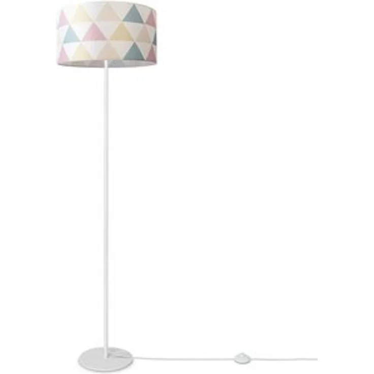 Paco Home Stehlampe Luca Delta, ohne Leuchtmittel, Wohnzimmer Stoffschirm Dreieck Bunt Stehlampe Textil Standleuchte – Bild 6