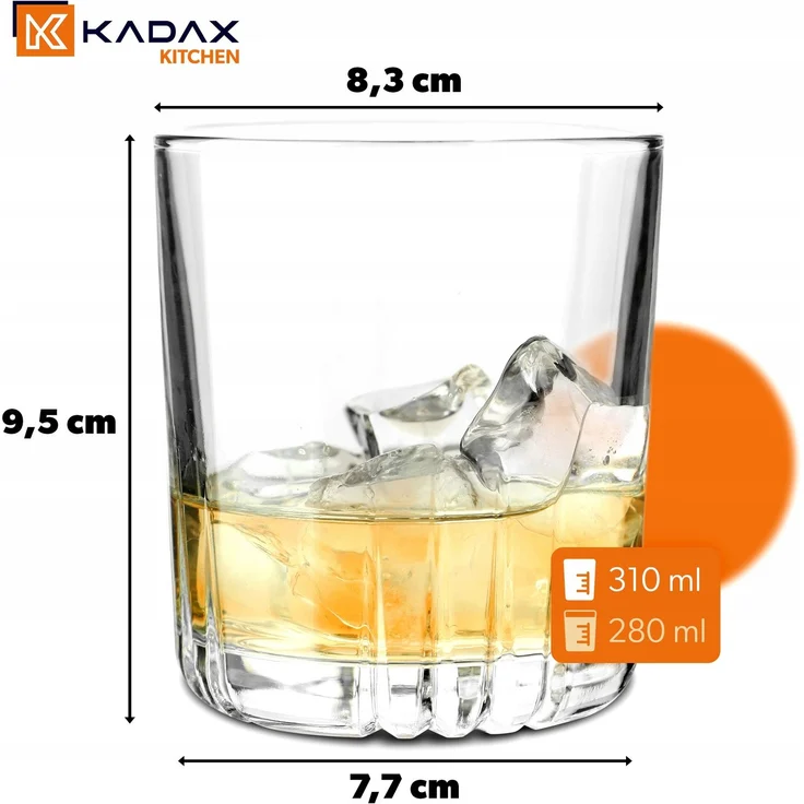 KADAX Gläser 280 ml Set mit 4 Gläsern für Whiskysaft – Bild 3