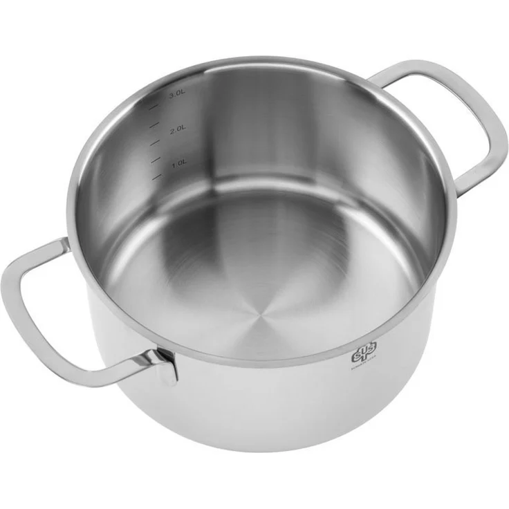 SCHULTE-UFER Topf-Set Industar, Edelstahl 18/10 (Set, 7-tlg, 3 x Topf, 3 x Deckel, 1 x Pfanne), Ø 16 / 20 / 24 / 28 cm