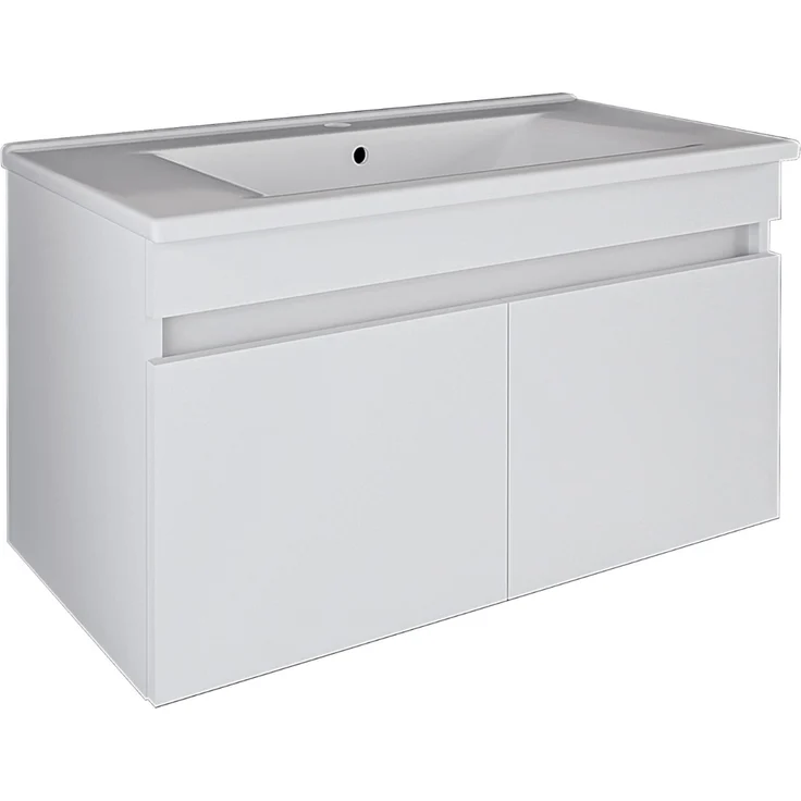 Skye Decor '1049' Badezimmerschrank mit Waschbecken, Mattweiß, 85 x 48 x 45,5 cm – Bild 6