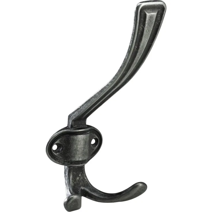 Hettich Hut- und Mantelhaken 15,5 x 6,8 x 8 cm brüniert silber - 1 Stück