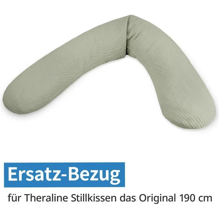 Theraline Stillkissen 4-tlg. Sparset, Original 190 cm mit Baumwollbezügen und Nachfüllpack für individuelle Kissenhärte