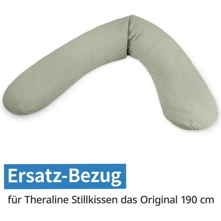Theraline Stillkissen 4-tlg. Sparset, Original 190 cm mit Baumwollbezügen und Nachfüllpack für individuelle Kissenhärte