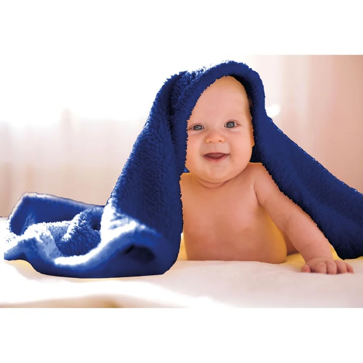 Babydecke Mikrofaser HS blau - mittelblau 80x120 cm – Bild 7