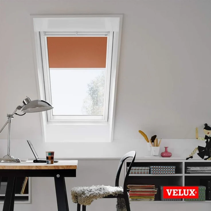 Verdunklungsrollo DKL FK06 1025SWL, VELUX, verdunkelnd, ohne Bohren, in Führungsschienen, VELUX »Pick & Click!«, weiße Führungsschienen & Griffleiste – Bild 7