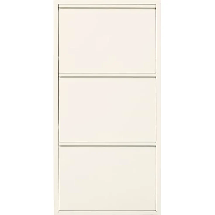 Kare Design Schuhschrank Caruso, Creme, Stahl, mit 3 Klappen, Schuhablage für 6 Paar Schuhe, schmal, platzsparend, hoch, Schuhregal, Eingangsbereich, 104 x 50 x 15 cm (H/B/T) – Bild 2