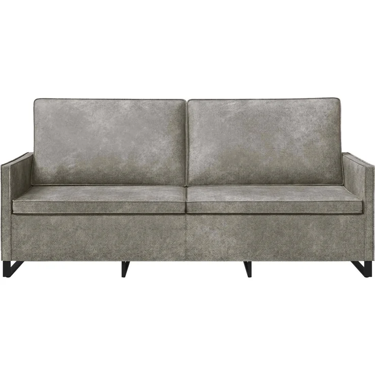 vidaXL 3-Sitzer Sofa Hellgrau 190 x 81 x 82 cm Kunstwildleder 42041000 – Bild 3