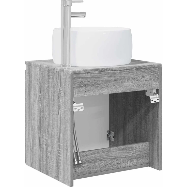 vidaXL Wandmontierter Waschbeckenunterschrank Grau Sonoma 890458 – Bild 5