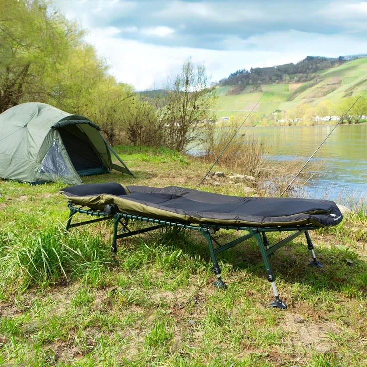 CampFeuer Angelliege Karpfenliege XXL, 210 x 85 x 45-60 cm, Komfortable Liege – Bild 2