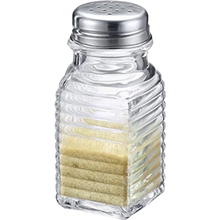 Westmark Universalstreuer, 2tlg, Universelle Lochung im Deckel, Fassungsvermögen: je 75 ml, Rostfreier Edelstahl/Glas, Porto, Transparent/Silber, 63172270 – Bild 6