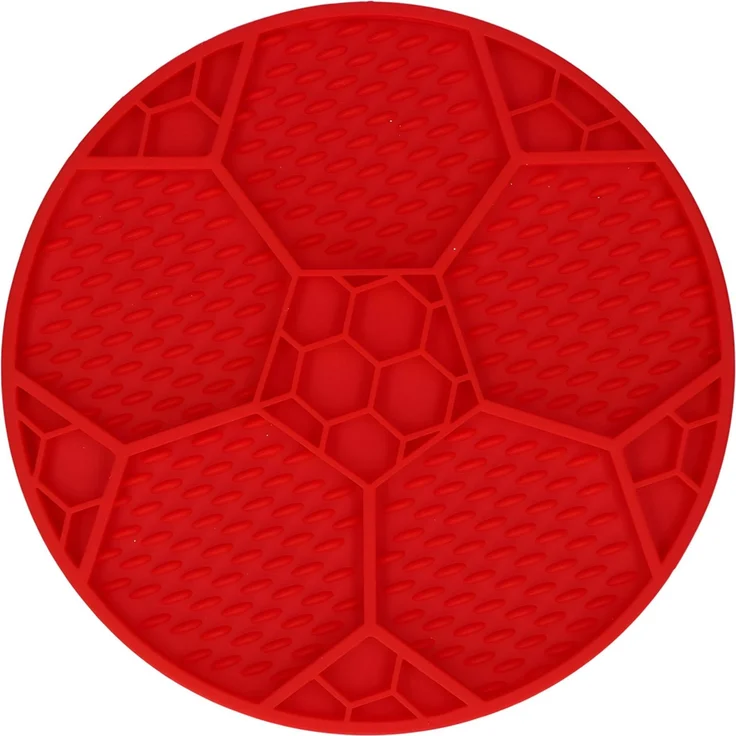 Eat Slow Live Longer Leckmatte Fußball rot – Bild 1