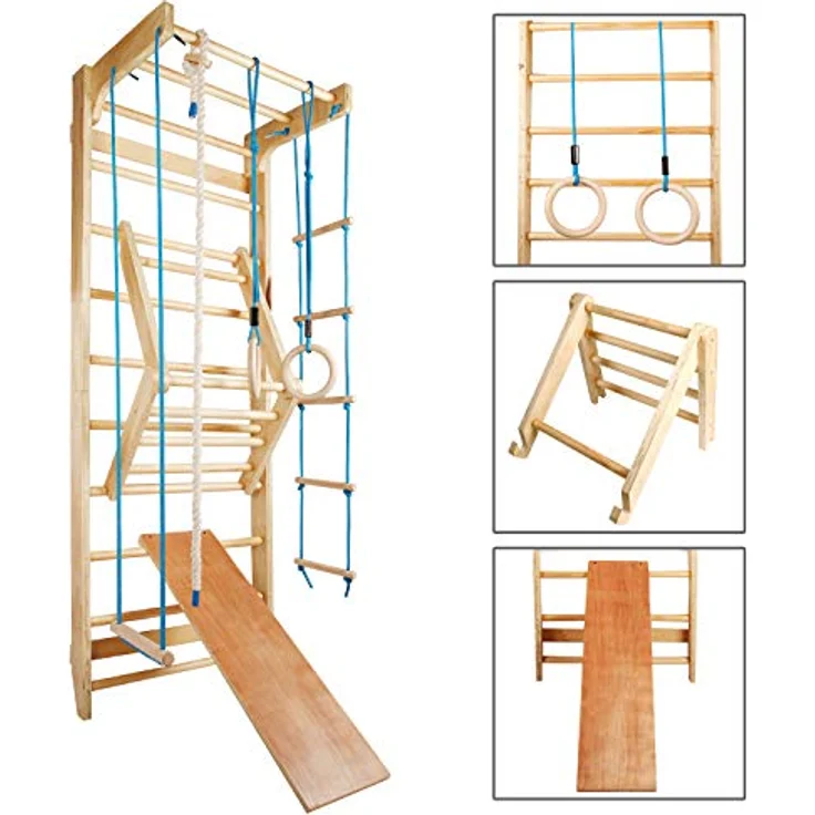 CCLIFE Kletter-Trainingsgerät Klettergerüst für kinder outdoor Sprossenwand Turngeräte Holz – Bild 4
