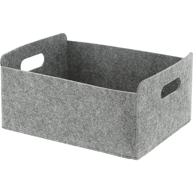 CEPEWA Aufbewahrungskorb Aufbewahrungsbox 2er Set Filz hellgrau dunkelgrau – Bild 3