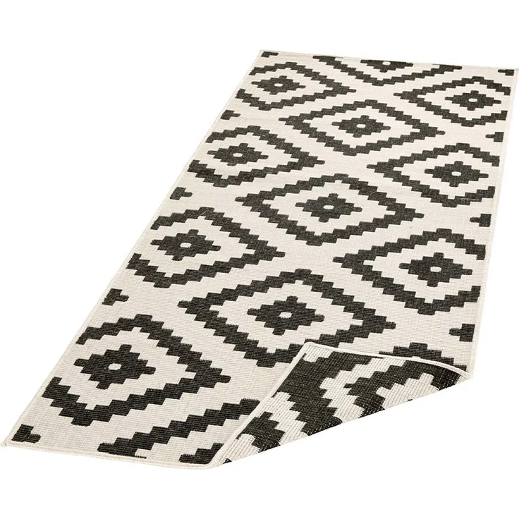 In- & Outdoor Teppich Malta Schwarz Creme - 160x230x0,5cm – Bild 6