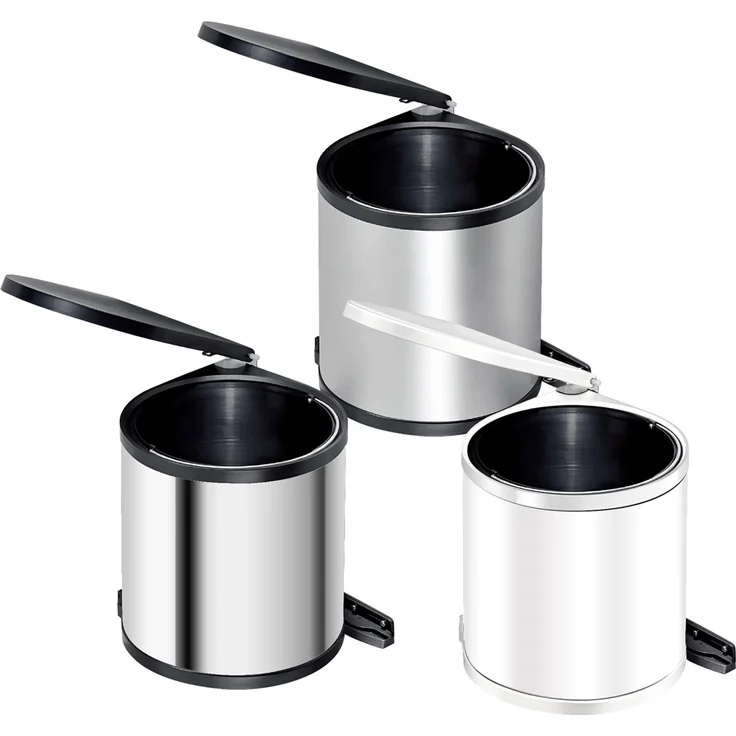 WESCO 010214-42 Abfalleimer 13 Liter RONDO 2 ab 40 cm Schrankbreite, edelstahl – Bild 1