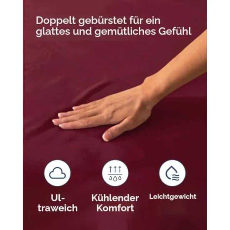 Spannbettlaken für kleines Doppelbett, 120 x 190 x 40 cm, extra tiefes Spannbetttuch für Matratzen bis 40 cm, weich gebürstete Mikrofaser, knitterfrei, schrumpffrei und lichtbeständig, Öko-Tex – Bild 5