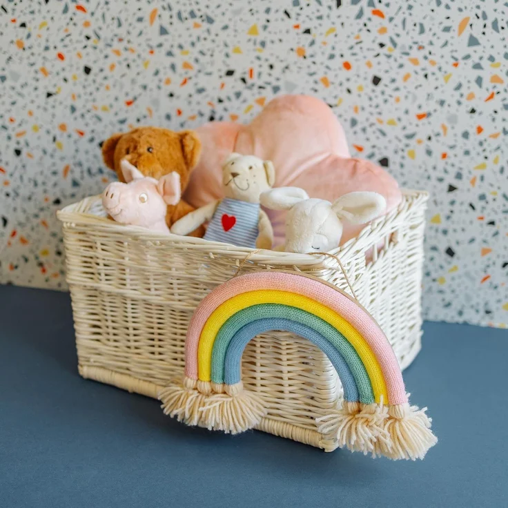 Creative Home Holzkiste Weidenkorb Aufbewahrungskorb, Handgeflochten, Haltbar (1 St), Korb Geflochten Naturkorb mit Griffen Aufbewahrung – Bild 7