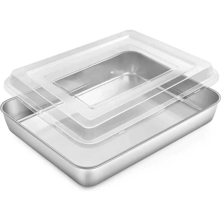 Homikit Edelstahl Backblech mit Luftdichtem Deckel 31,6x24,7x4,8cm – Bild 1