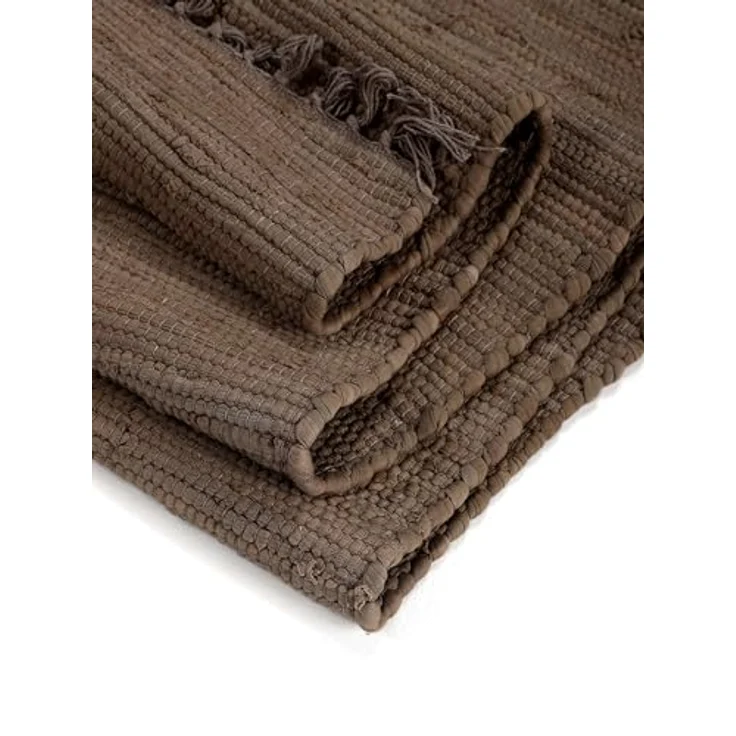 carpetfine Teppich Kelim Chindi uni, auch als Läufer, rechteckig, Höhe: 5 mm, Wendeteppich, reine Baumwolle, handgewebt, Uni-Farben, mit Fransen – Bild 5