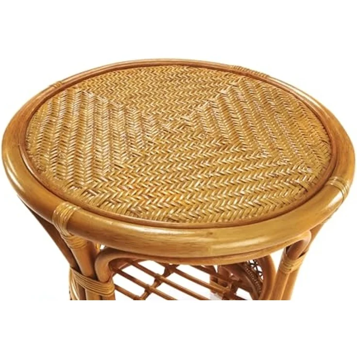 Kobolo Beistelltisch Tisch Ablagetisch NIMES aus Rattan (mit Ablagekorb, 1-St) – Bild 4