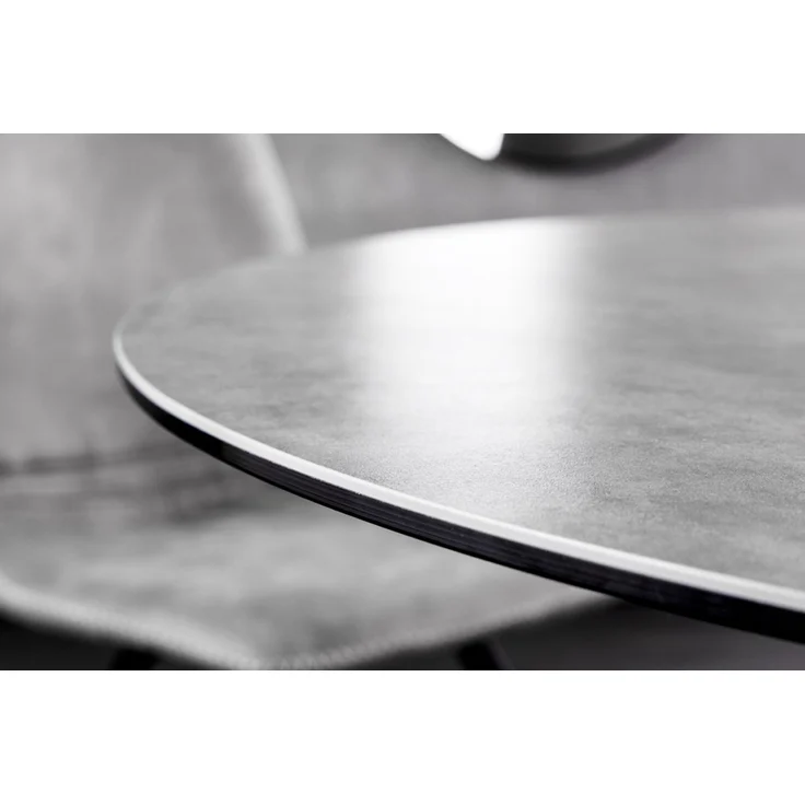 Design Esstisch AMICA 120cm anthrazit Beton-Optik Keramik schwarzes Metall-Gestell – Bild 4