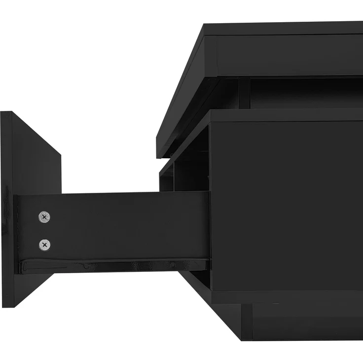 ZUBALIYA Wohnzimmerset 181x38x38 cm, mit LED-Beleuchtung, Hochglanz, aus Spanplatte, Schwarz – Bild 22