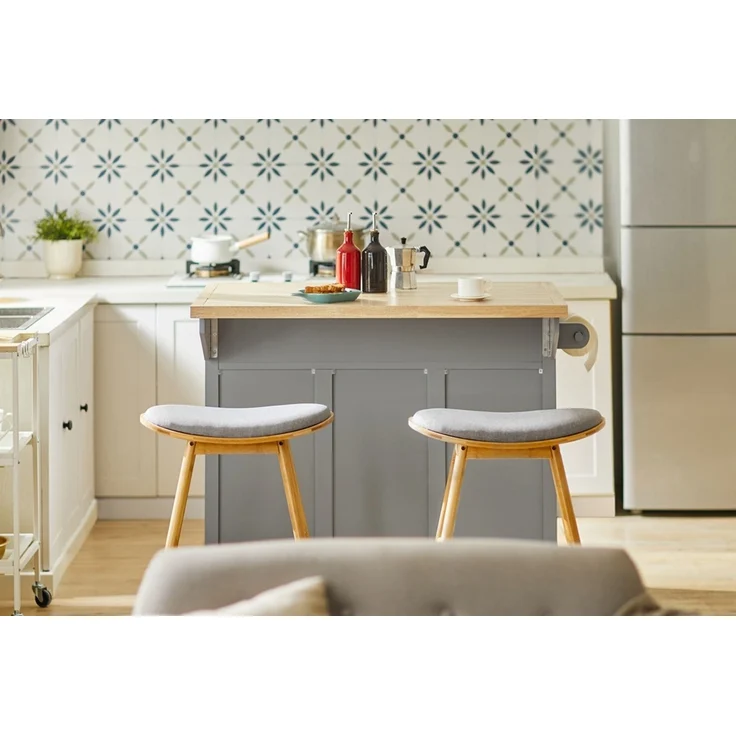 SoBuy FKW71-HG Kücheninsel, MDF, Lackiert, Grau, 115 x 92 x 71 cm – Bild 7