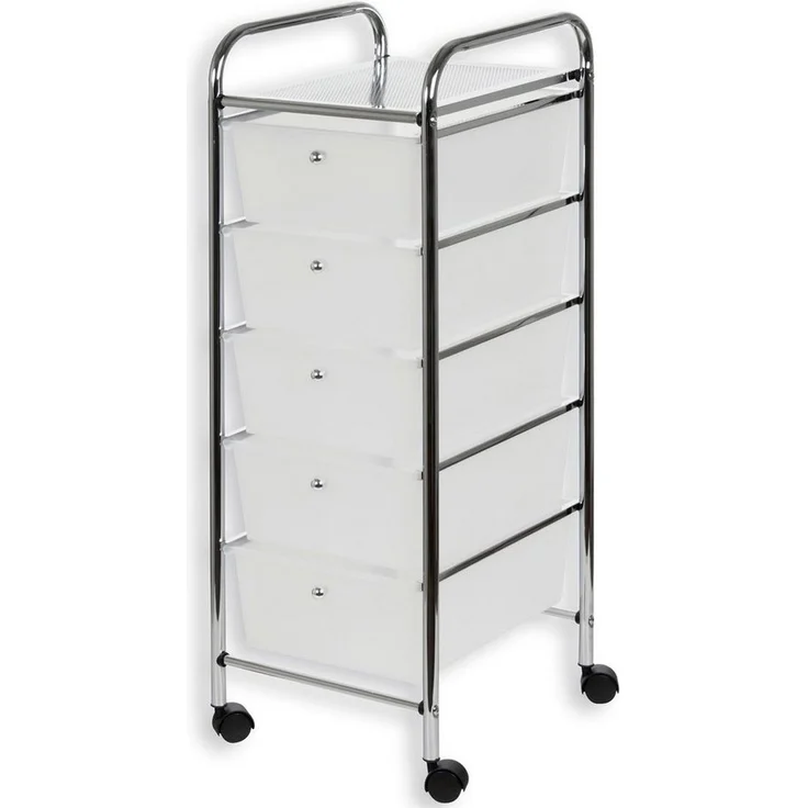 IDIMEX Beistellwagen GINA, Rollcontainer Friseurwagen Kosmetik Roll Badregal mit 5 Schubladen Met – Bild 5