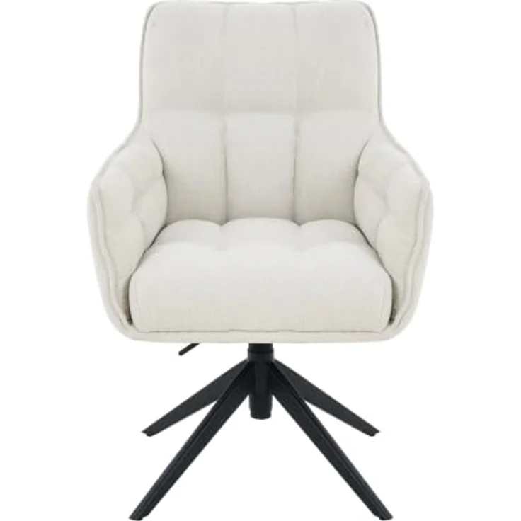 Hela Tische, Armlehnstuhl Polsterstuhl Pomba, Webstoff Beige, 360° drehbar, Sitzhöhenverstellung, Federkorb, 4-Fuß Gestell, 140kg belastbar – Bild 4