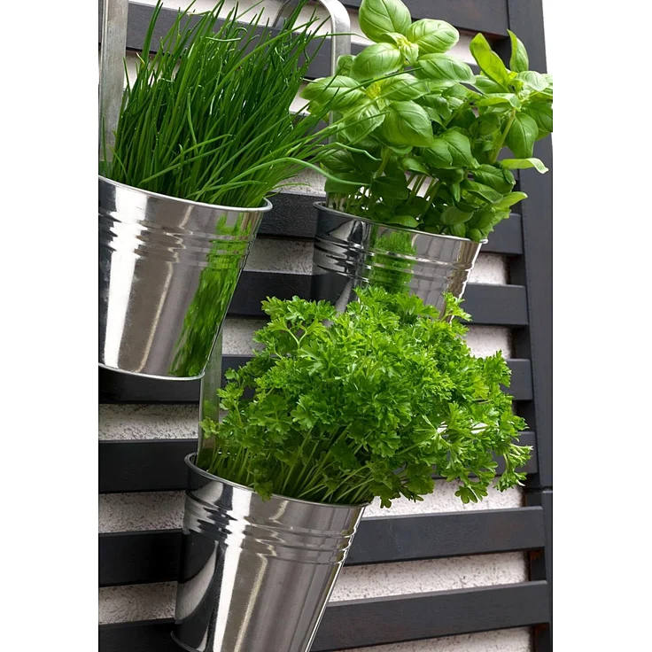 6 x Blumentopf Hngetopf Pflanztopf Hngetpfe Blumen Topf Krutertopf Zink – Bild 3