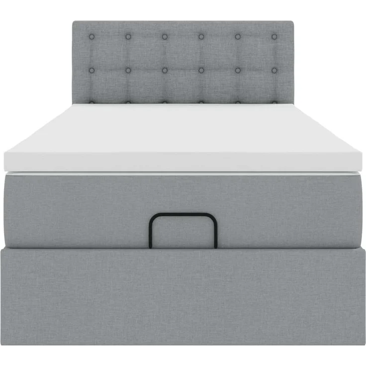 vidaXL Ottoman-Bett mit Matratze Hellgrau 90x200 cm Stoff 3311594 – Bild 5