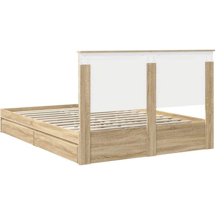 vidaXL Aufbewahrungsbett Sonoma-Eiche 150 x 200 cm Holzwerkstoff 3411196 – Bild 9