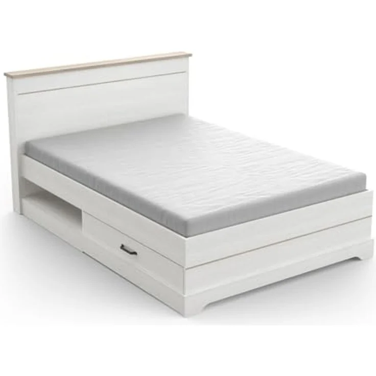 Calicosy 'COTTAGE' Bett mit 2 Schubladen und 2 Nischen 140x190 cm weiß - Weiß – Bild 4